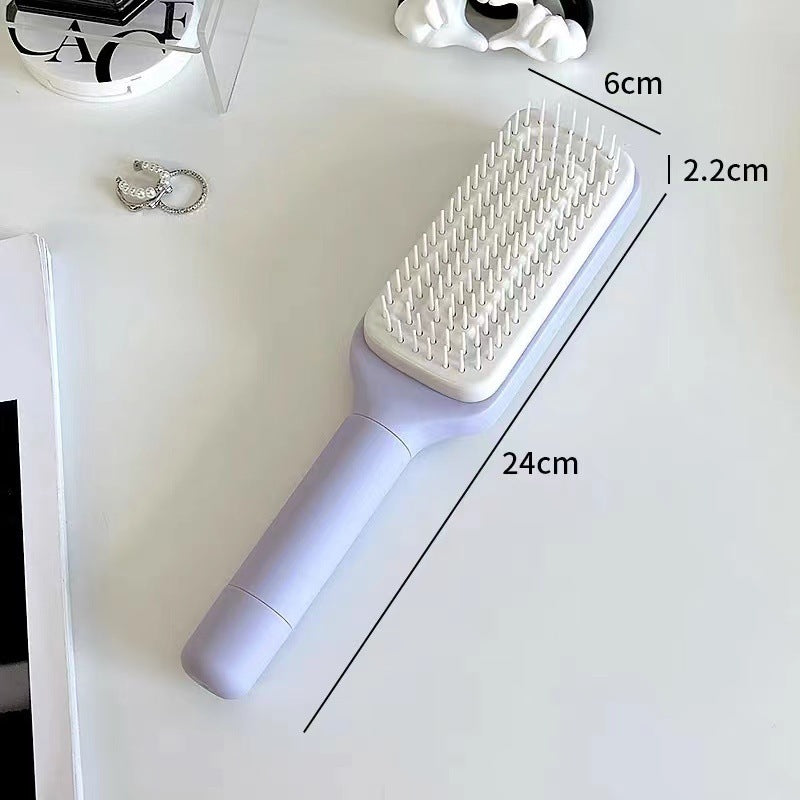 4 In 1 Self Cleaning Hair Brush New Self-Cleaning Anti-Static Massage Comb Scalable Rotate Lifting Self Cleaning Hairbrush - TWISSERLY