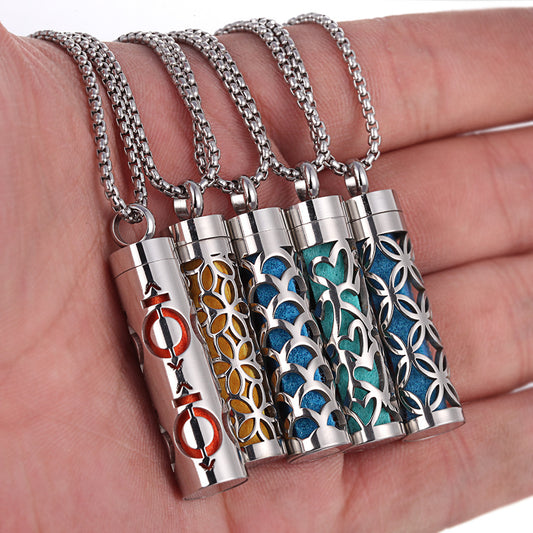 Aromatherapy Pendant Perfume Bottle Essential Oil Titanium Steel - TWISSERLY