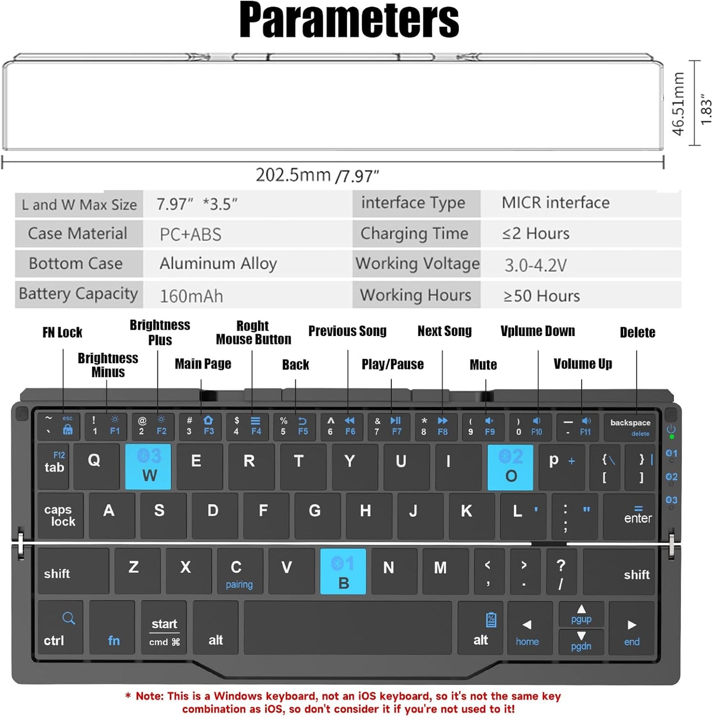 Mini Foldable Bluetooth Keyboard - TWISSERLY