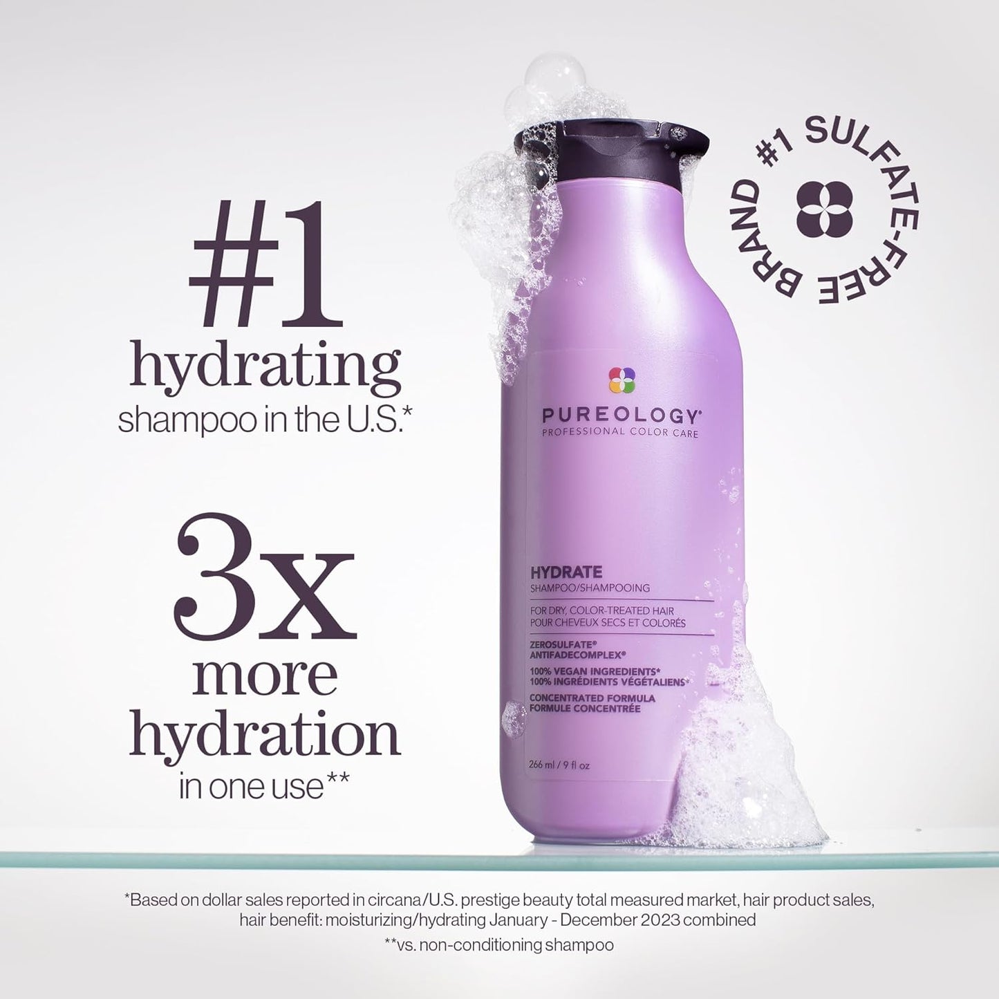 Pureology Hydrate Moisturizing Conditioner | Softens and Deeply Hydrates Dry Hair | For Medium to Thick Color Treated Hair | Sulfate-Free | Vegan 1.7 Fl Oz (Pack of 1) - TWISSERLY