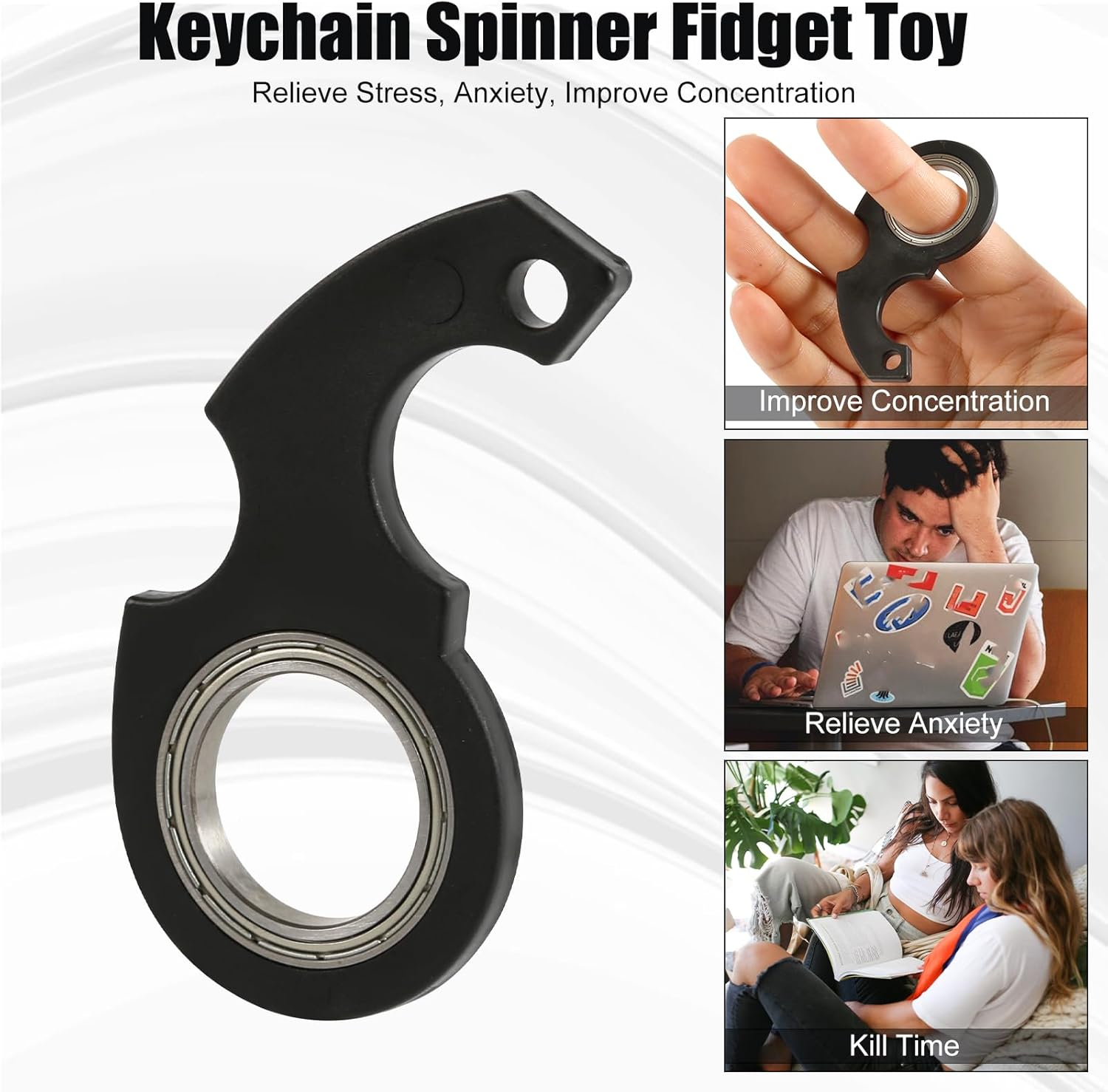 Creative Fidget Spinner Toy Keychain Hand Spinner Anti-Anxiety Toy Relieves Stress Finger Spinner Keychain Bottle Opener Kids Toy - TWISSERLY