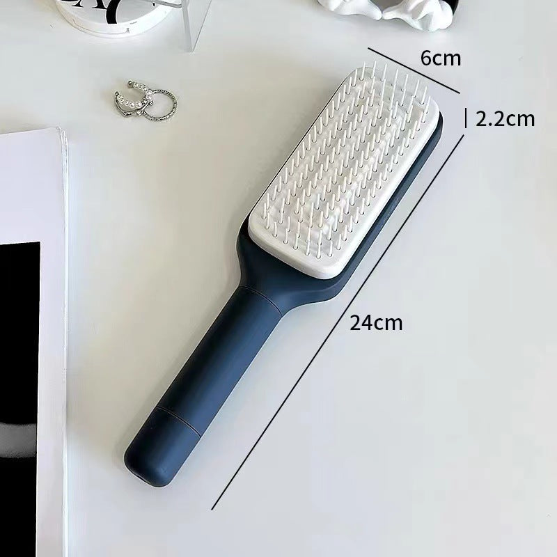 4 In 1 Self Cleaning Hair Brush New Self-Cleaning Anti-Static Massage Comb Scalable Rotate Lifting Self Cleaning Hairbrush - TWISSERLY