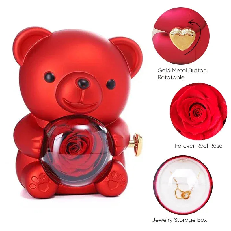 Eternal Rose Teddy Bear Jewelry Box - TWISSERLY