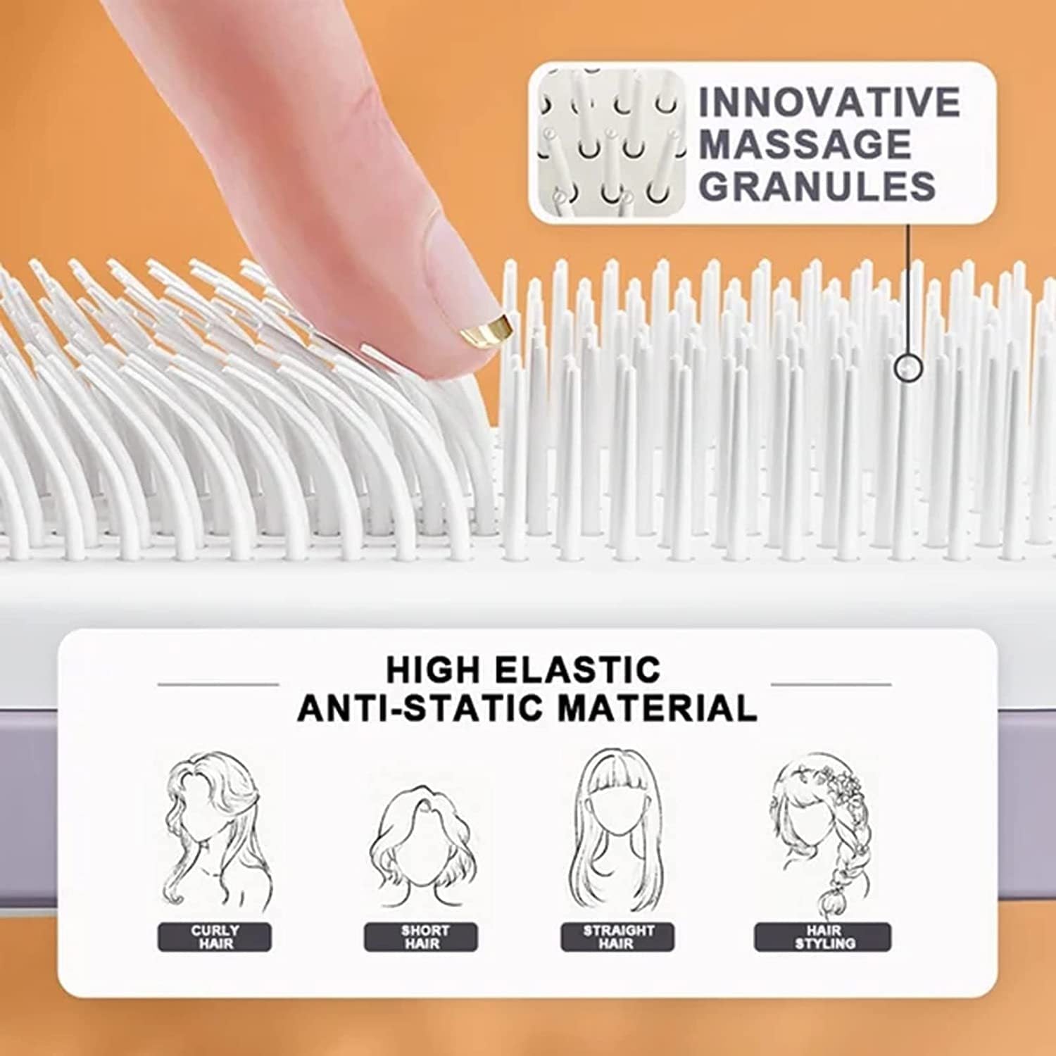 4 In 1 Self Cleaning Hair Brush New Self-Cleaning Anti-Static Massage Comb Scalable Rotate Lifting Self Cleaning Hairbrush - TWISSERLY