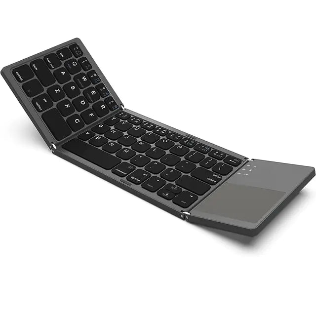 Portable Mini Three Folding Bluetooth Keyboard Wireless Foldable Touchpad Keypad - TWISSERLY