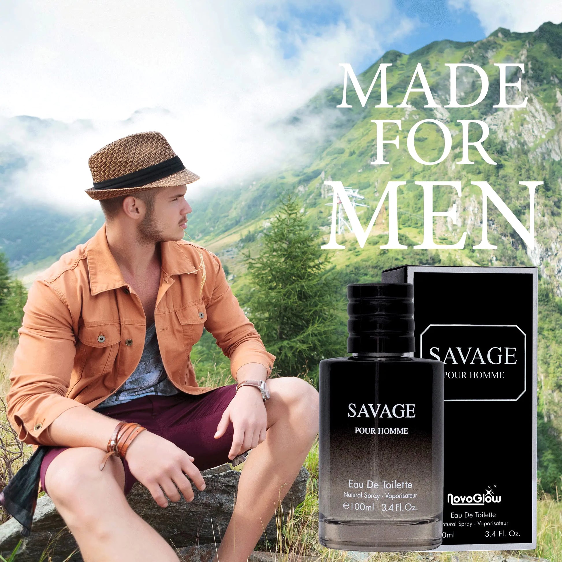 Savage for Men 3.4 Oz Men's Eau De Toilette Spray Refreshing & Warm Masculine Scent for Daily Use Men's Casual Cologne Great Holiday Gift Smell Fresh All Day A Gift for Any Occasion - TWISSERLY